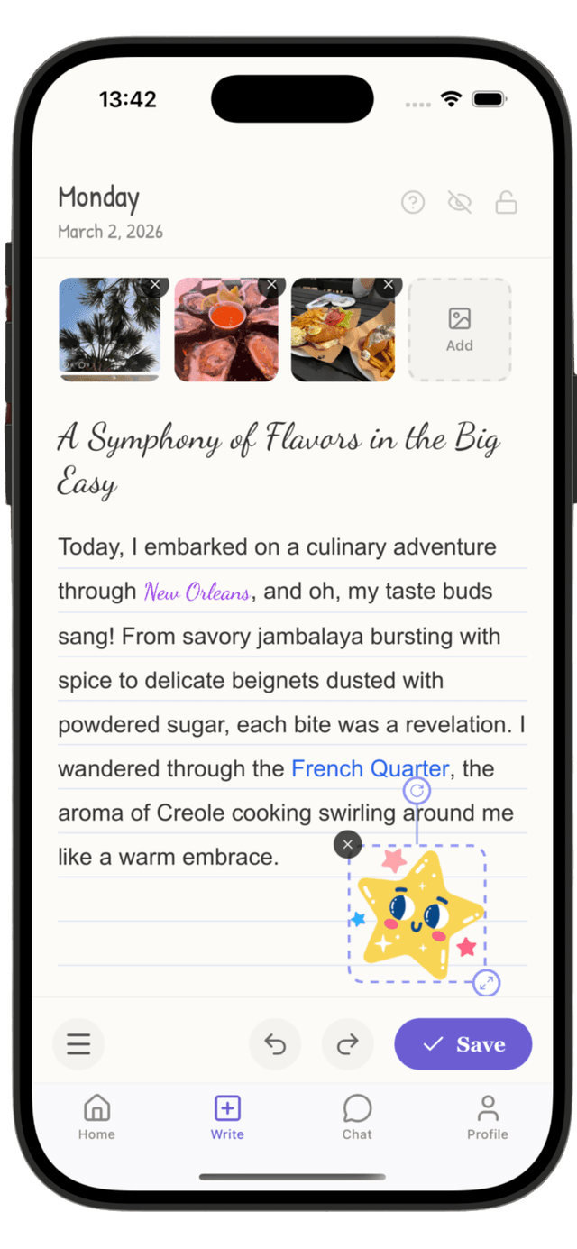 Pandiary app screenshot